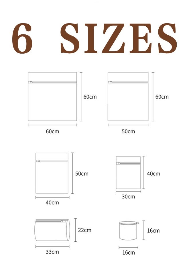 6 Pieces of Durable Mesh Laundry Bag, Travel Storage Bag Laundry Bag, Lingerie Bags for Washing Delicates，Laundry Bags Mesh Wash Bags - Image 2
